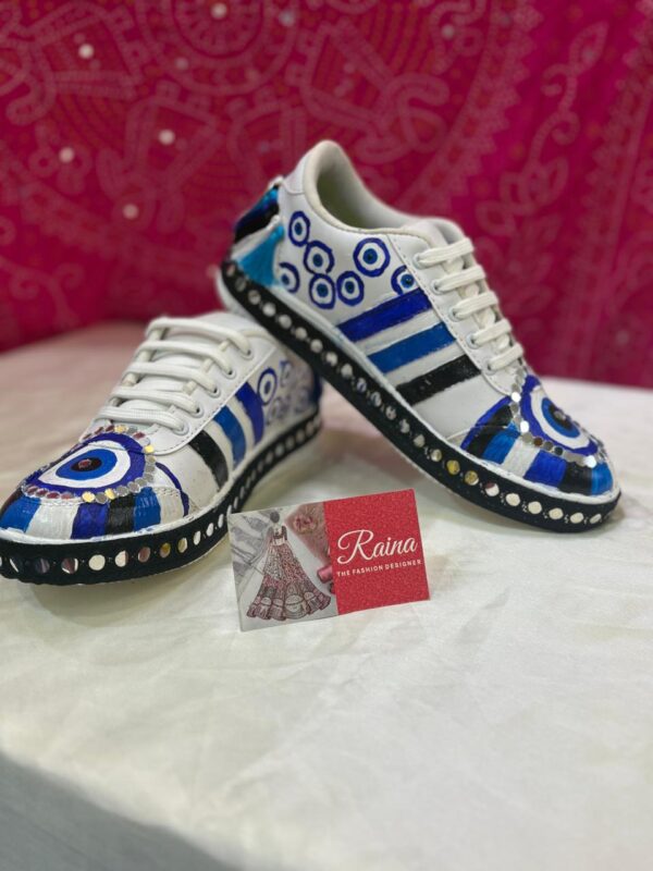 Navratri Special Evil Eye Hand-Painted Sneakers