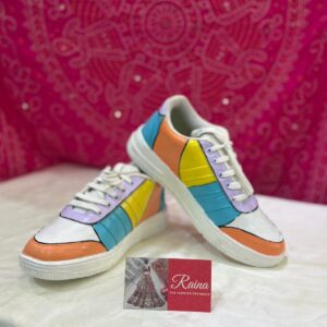 Navratri Special Color Block Hand-Painted Sneakers
