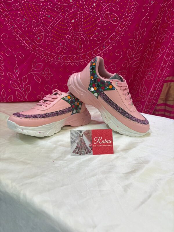 Pink Hand-Painted Sneakers (Navratri Special)