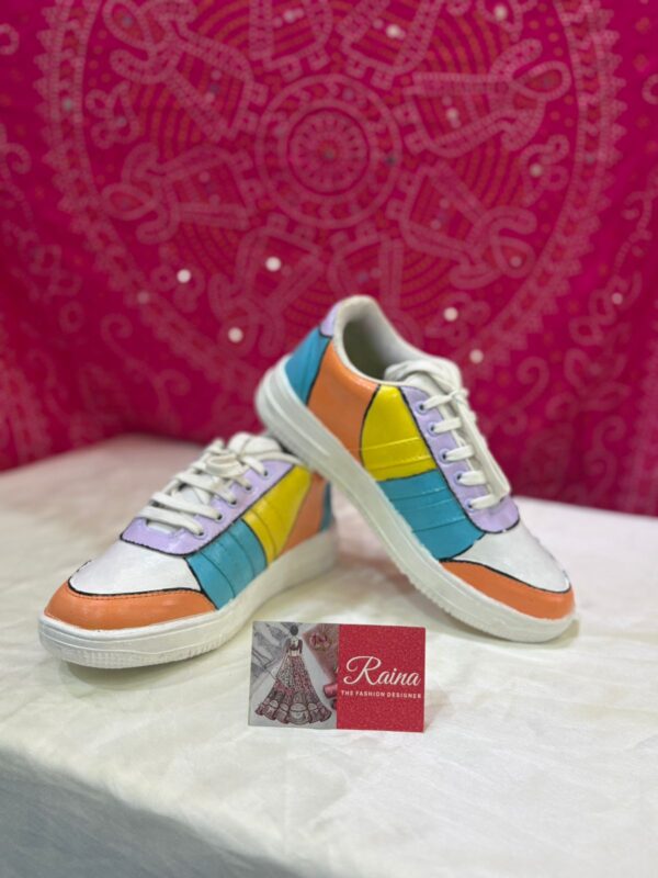 Navratri Special Color Block Hand-Painted Sneakers