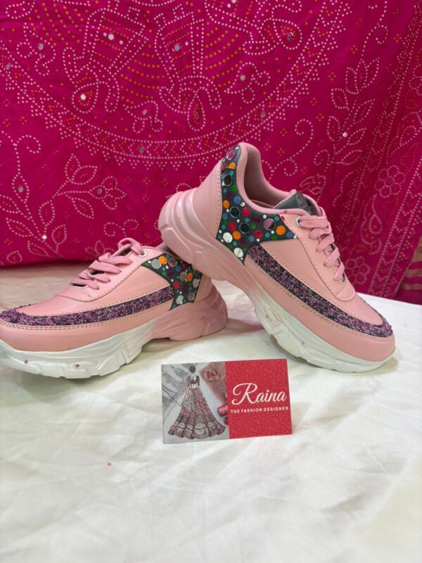 Pink Hand-Painted Sneakers (Navratri Special)