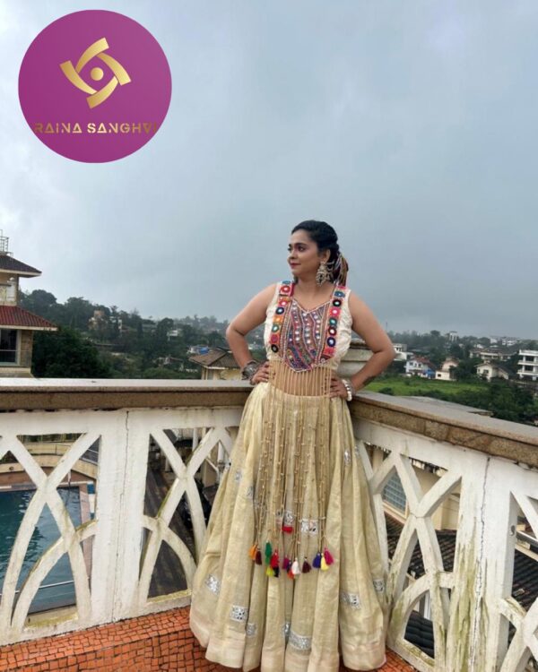Navratri Special Elegant Golden Lehenga Set