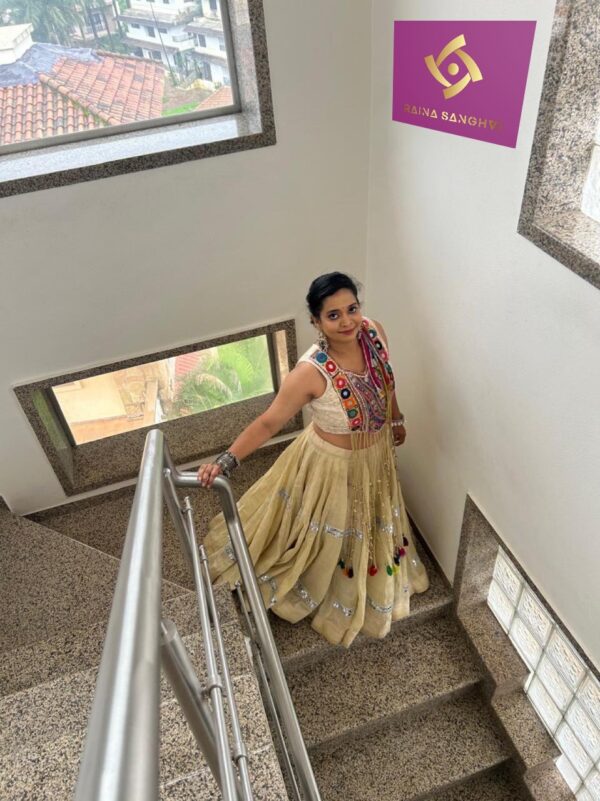 Navratri Special Elegant Golden Lehenga Set