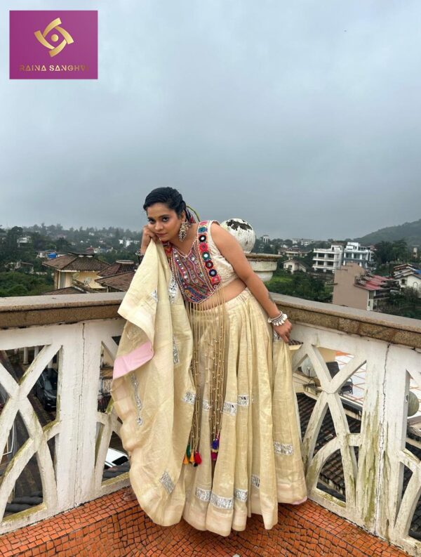 Navratri Special Elegant Golden Lehenga Set